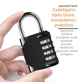 Četvorocifreni kombinacijski lokot – metalni vodootporni lokot za dom, ormarić, teretanu, prtljagu i kućnu upotrebu