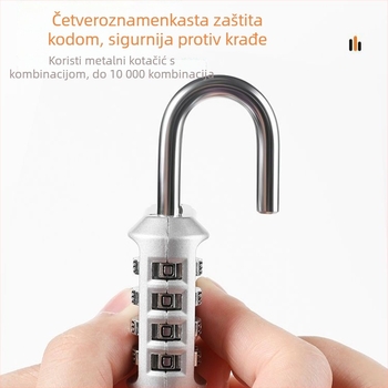 Četvorocifreni kombinacijski lokot – metalni vodootporni lokot za dom, ormarić, teretanu, prtljagu i kućnu upotrebu