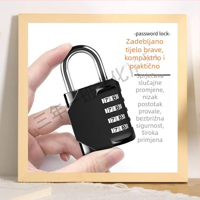 Četvorocifreni kombinacijski lokot – metalni vodootporni lokot za dom, ormarić, teretanu, prtljagu i kućnu upotrebu