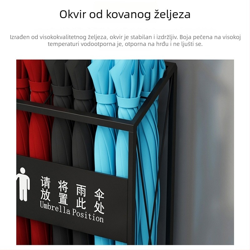 Držač za reklamne kišobrane s dugom drškom, otisak logotipa,ravna osovina, bez zaključne glave