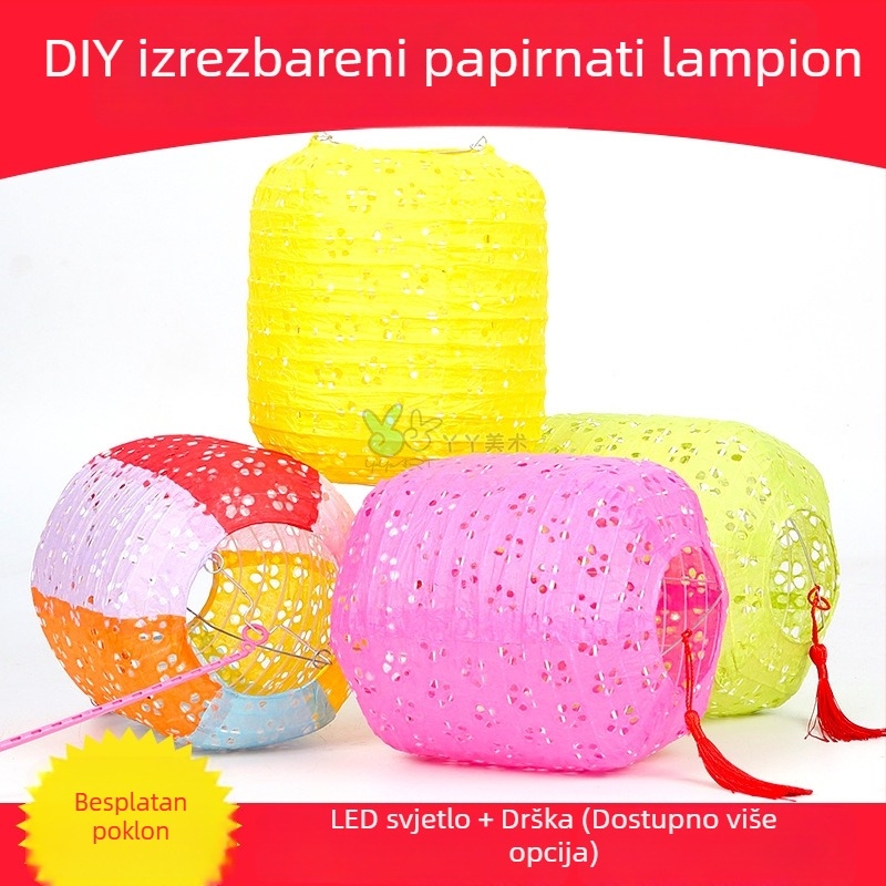 Papirnati lampion s projekcijom za Novu godinu – DIY lampion s izrezanim uzorkom, prenosni svjetleći lampion za djecu