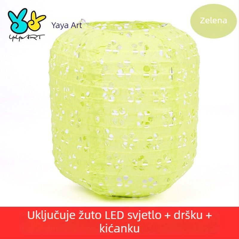 Papirnati lampion s projekcijom za Novu godinu – DIY lampion s izrezanim uzorkom, prenosni svjetleći lampion za djecu