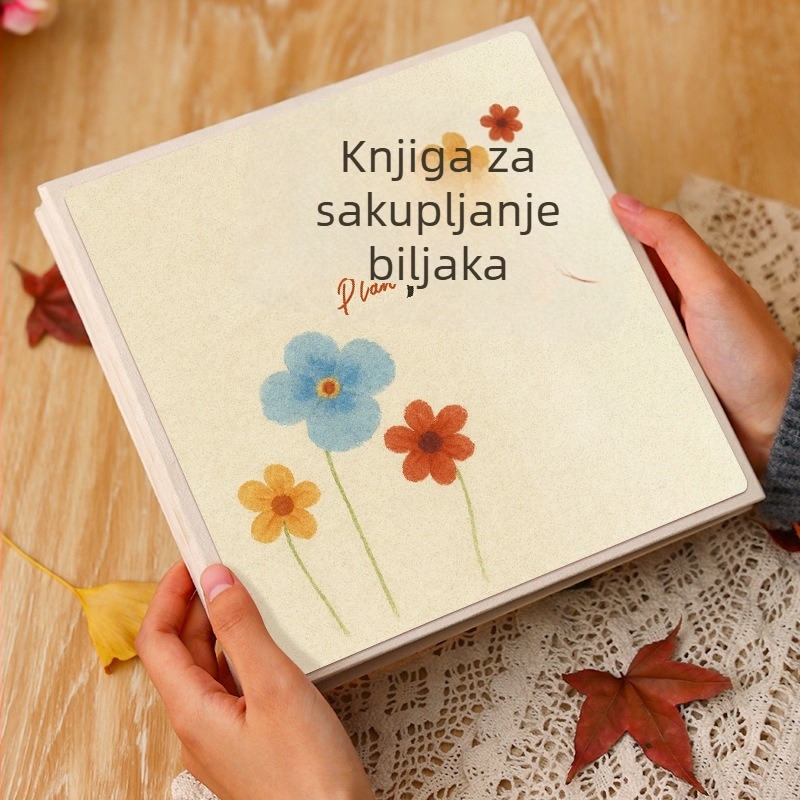 Laminirani samoljepljivi album za zbirku biljnih uzoraka: listovi, sušeno i presirano cvijeće; pohranjivanje i očuvanje, kreativni fotoalbum