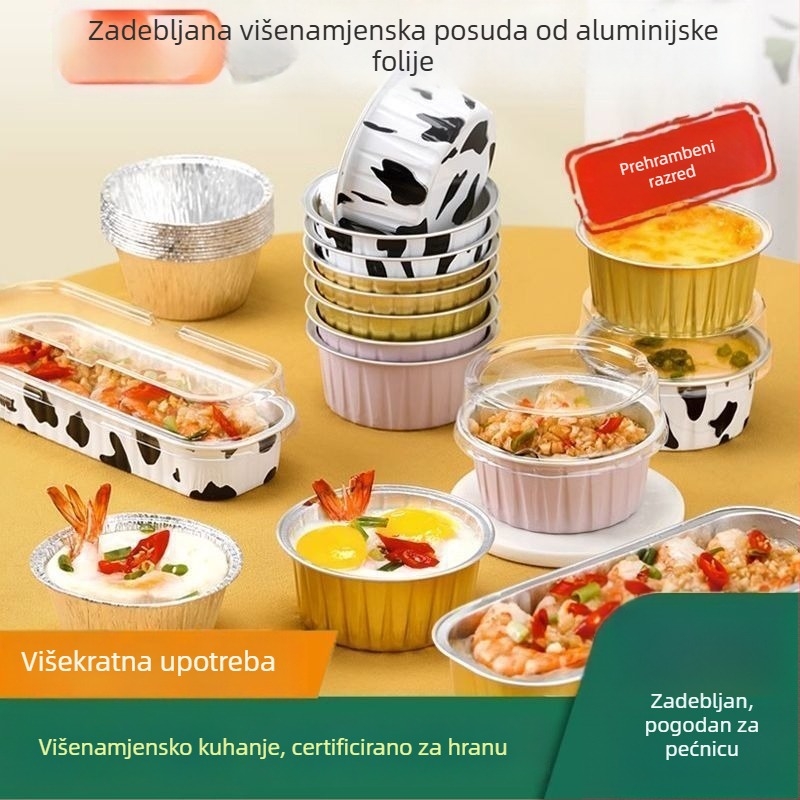 Kalupi od aluminijske folije za fritezu na zrak i pećnicu — višekratno korištene posude, male zdjelice i kalupi za kolače i puding