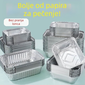 Posuda od aluminijske folije za fritezu na zrak — četvrtasti pleh za pečenje i roštiljanje