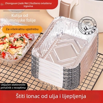 Posuda od aluminijske folije za fritezu na zrak — četvrtasti pleh za pečenje i roštiljanje