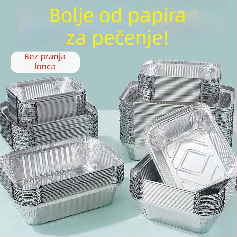 Posuda od aluminijske folije za fritezu na zrak — četvrtasti pleh za pečenje i roštiljanje