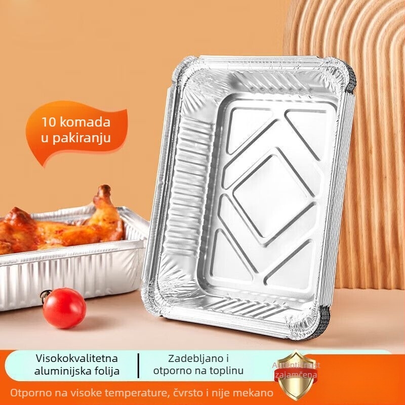 Posuda od aluminijske folije za fritezu na zrak — četvrtasti pleh za pečenje i roštiljanje