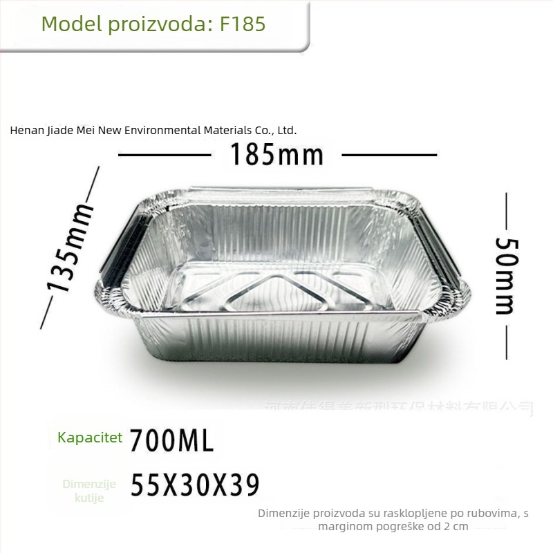 Posuda od aluminijske folije za fritezu na zrak — četvrtasti pleh za pečenje i roštiljanje