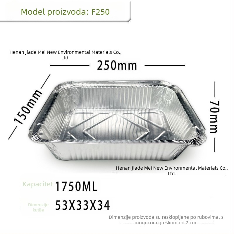 Posuda od aluminijske folije za fritezu na zrak — četvrtasti pleh za pečenje i roštiljanje