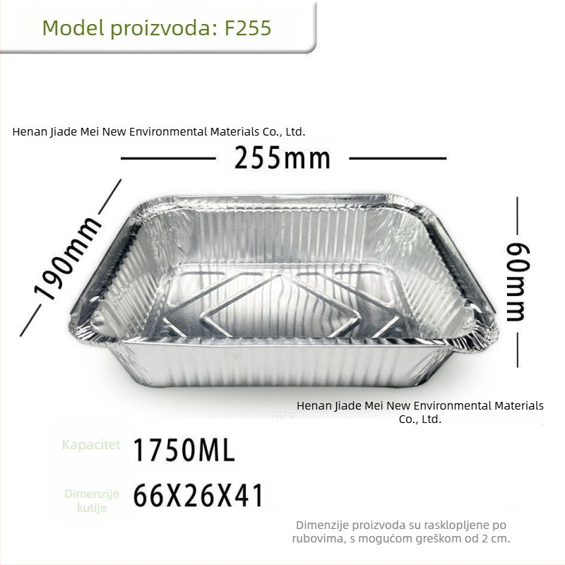 Posuda od aluminijske folije za fritezu na zrak — četvrtasti pleh za pečenje i roštiljanje