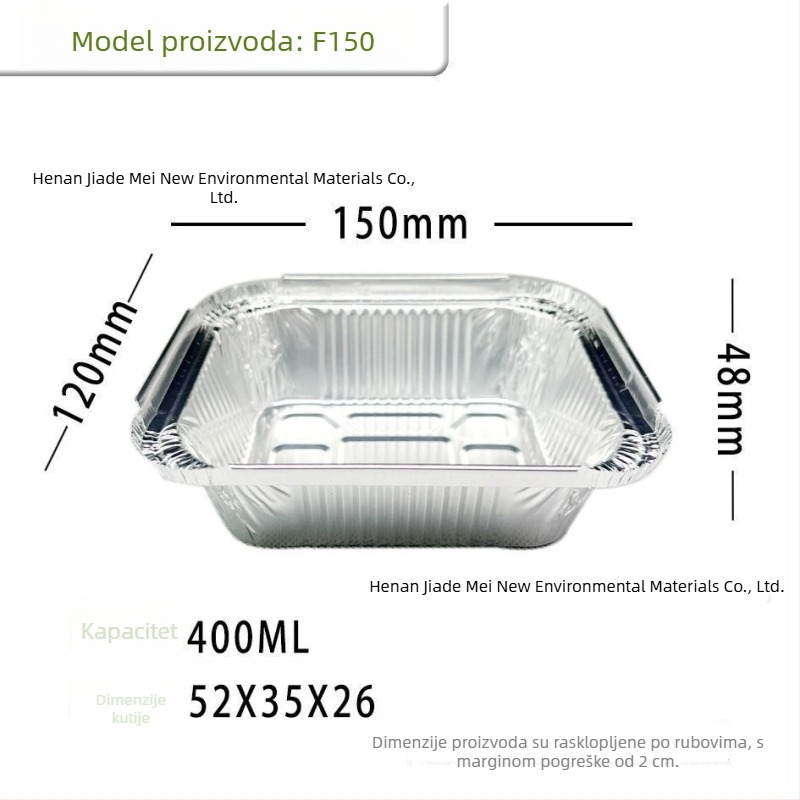 Posuda od aluminijske folije za fritezu na zrak — četvrtasti pleh za pečenje i roštiljanje