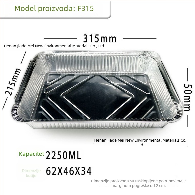 Posuda od aluminijske folije za fritezu na zrak — četvrtasti pleh za pečenje i roštiljanje