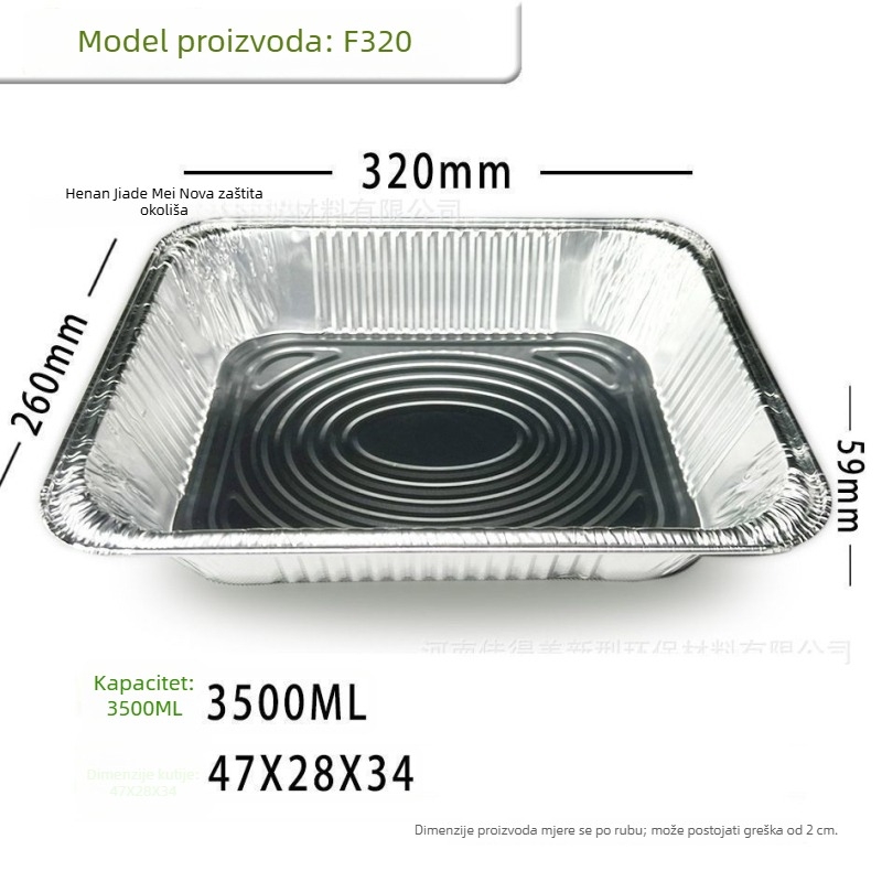 Posuda od aluminijske folije za fritezu na zrak — četvrtasti pleh za pečenje i roštiljanje