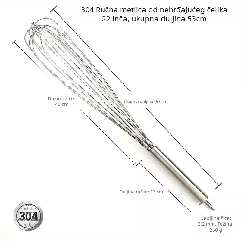 Ručni mućkalica za jaja od nehrđajućeg čelika 304/201, kompaktna mini, za kućnu upotrebu, poluautomatski