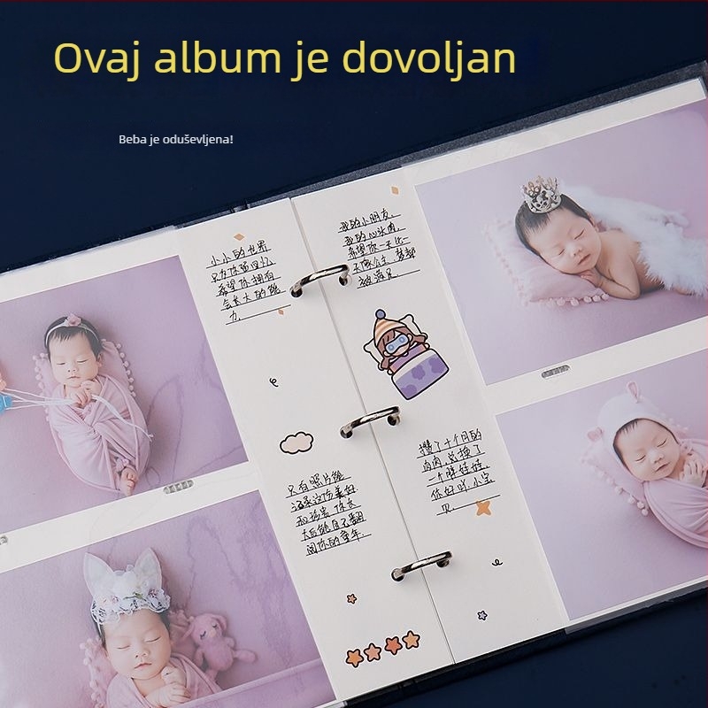 Fotoalbum s mogućnošću pisanja na umetnim stranicama, veličina 5–6 inča, laminiran, velik kapacitet pohrane, ručno izrađeni DIY memorijalni album