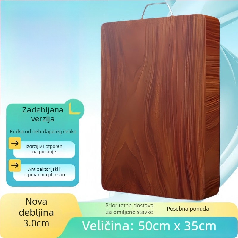 Debela daska za rezanje od masivnog drveta, otporna na plijesan i antibakterijska, kuhinjska daska od masivnog drveta