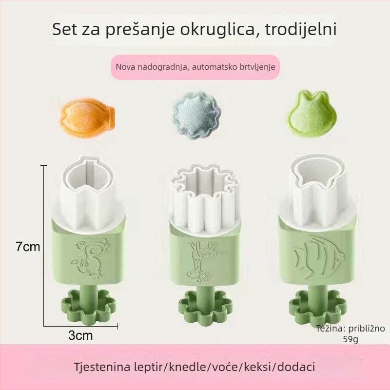 Nehrđajući čelični DIY kalup za wonton – za dječju hranu, reljefne knedle i leptirove tjestenine, kućna upotreba