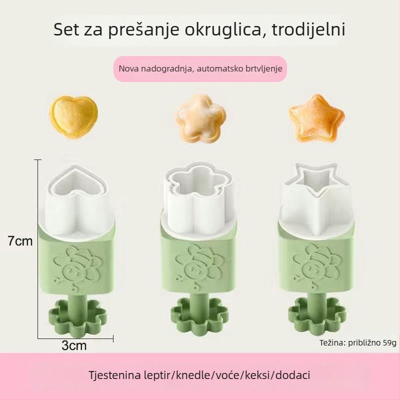 Nehrđajući čelični DIY kalup za wonton – za dječju hranu, reljefne knedle i leptirove tjestenine, kućna upotreba