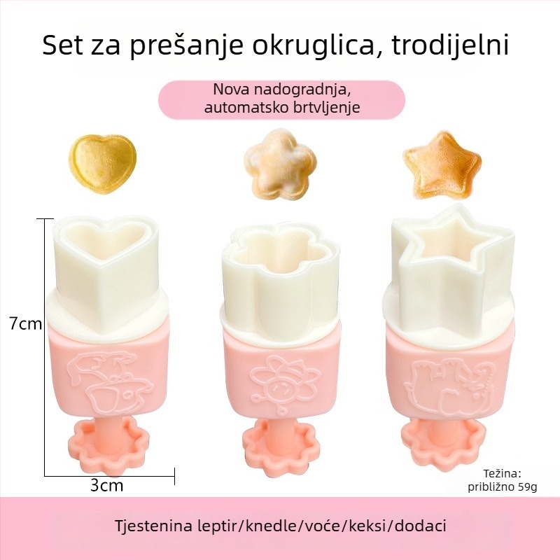 Nehrđajući čelični DIY kalup za wonton – za dječju hranu, reljefne knedle i leptirove tjestenine, kućna upotreba