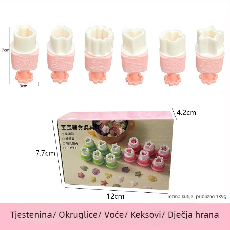 Nehrđajući čelični DIY kalup za wonton – za dječju hranu, reljefne knedle i leptirove tjestenine, kućna upotreba