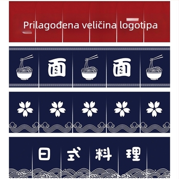 Zavjesa za vrata u japanskom Izakaya-stilu, banner s više panela, bez bušenja rupa, platnena zavjesa s Velcro zatvaračem, kuhinjska zavjesa