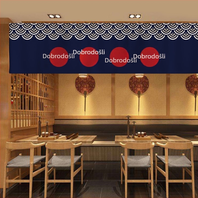 Zavjesa za vrata u japanskom Izakaya-stilu, banner s više panela, bez bušenja rupa, platnena zavjesa s Velcro zatvaračem, kuhinjska zavjesa