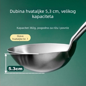 Žlica od nehrđajućeg čelika s drškom od rosewooda – duga drška, višenamjenska špahtuľa/žlica za wok, juhu i kašu