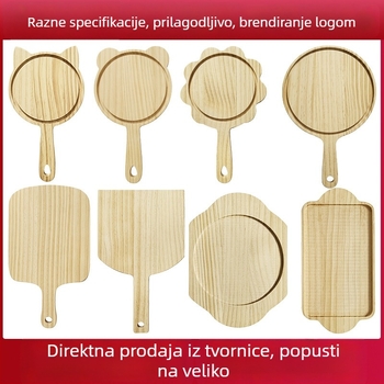 Drvena daska za rezanje i posluživanje, višefunkcionalna ploča za pizzu, kruh, steak, janjetinu i sushi