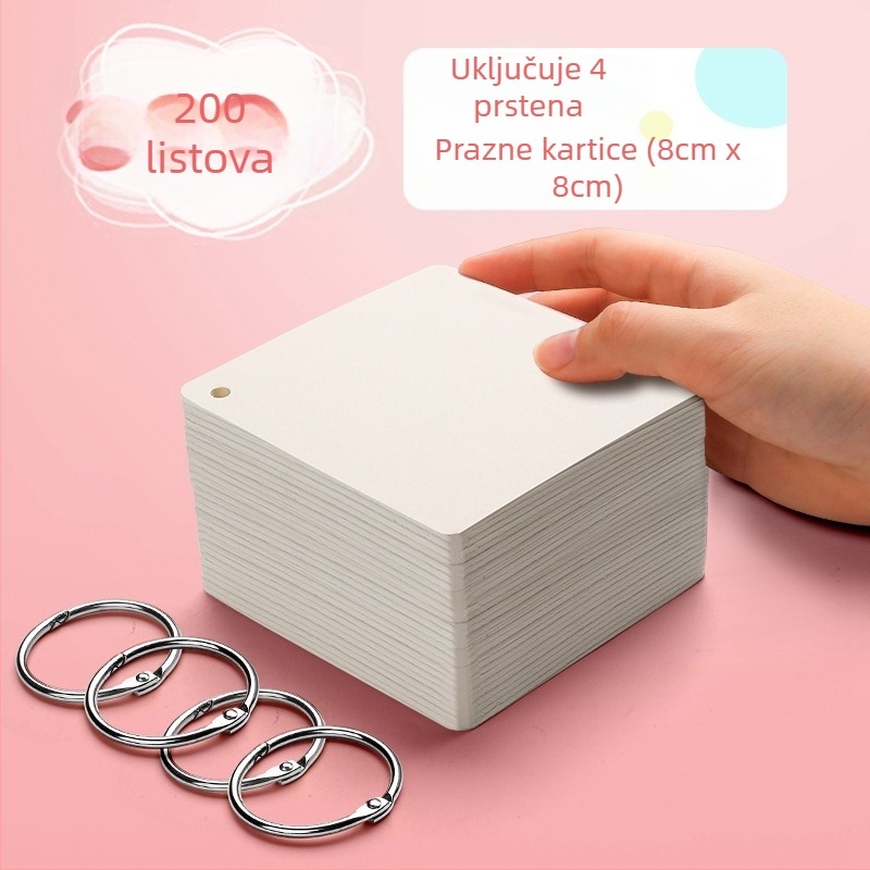 Prazne kartice od kartona s engleskim riječima za drugi razred – kartice za prepoznavanje riječi i vježbanje pisanja