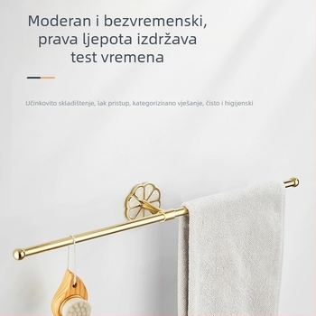 Moderna set za kupaonicu: držač za ručnike i polica za pohranu od nehrđajućeg čelika s elektroplakiranim završetkom, nosivost 20 kg
