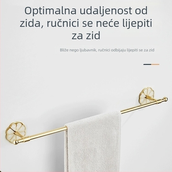 Moderna set za kupaonicu: držač za ručnike i polica za pohranu od nehrđajućeg čelika s elektroplakiranim završetkom, nosivost 20 kg