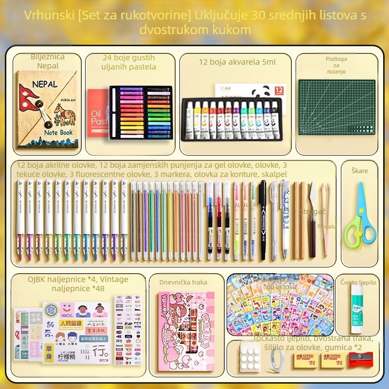 Nepalski ručno izrađeni DIY materijalni paket i ručno oslikana bilježnica za djevojke, retro uredski pribor