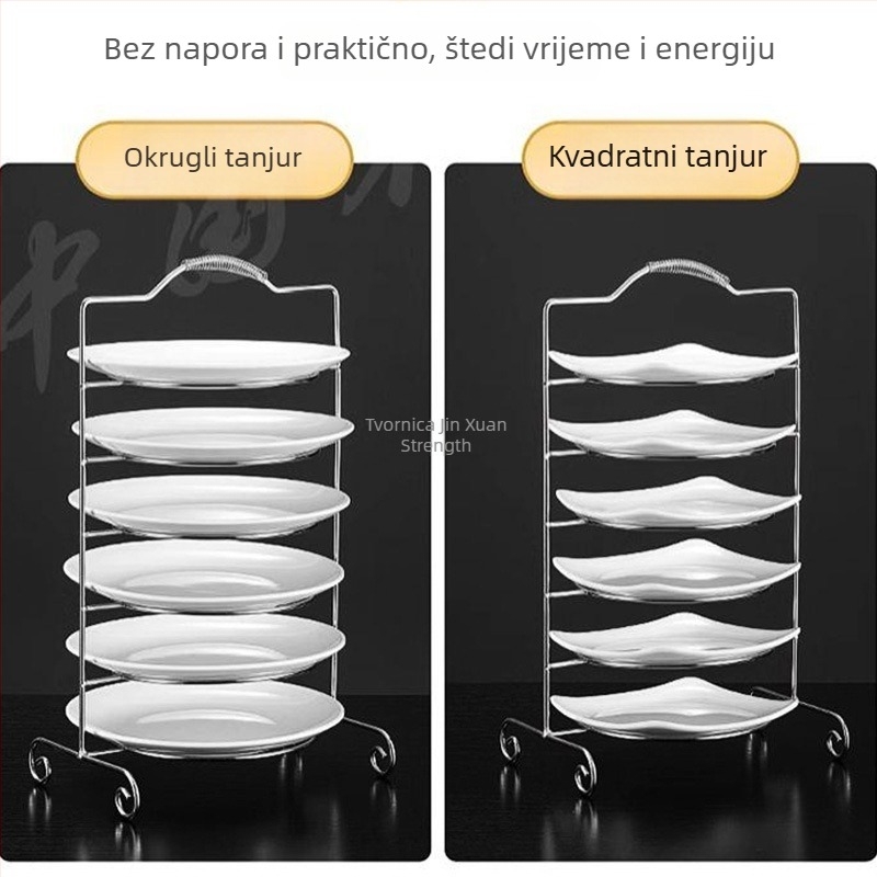 Stalak za podnose s dijelnikom za posluživanje – zidni organizator kućne upotrebe