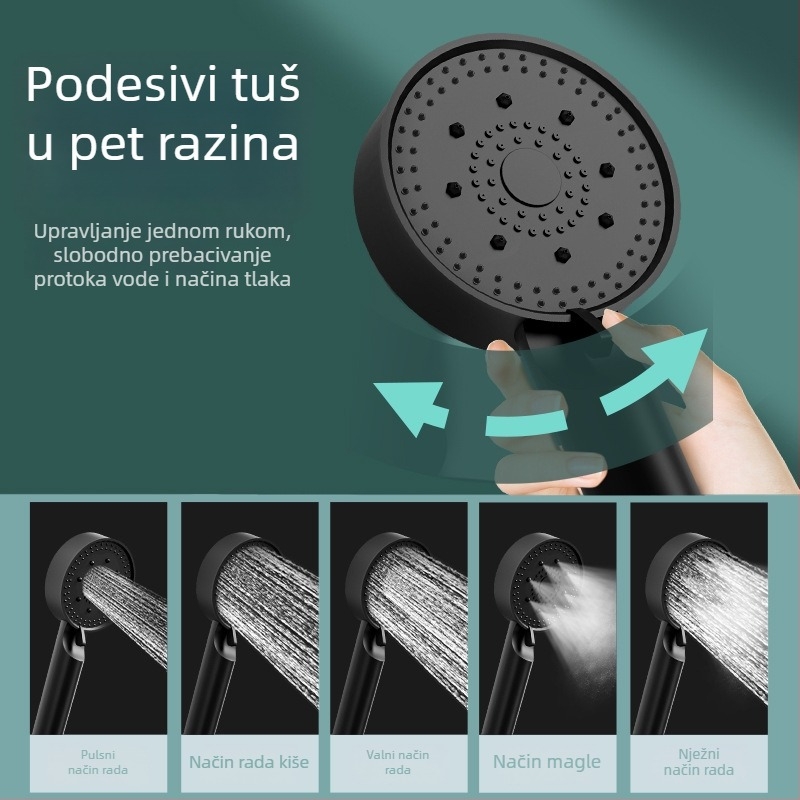 Samopodizna DC tuš pumpa, ABS kućište, pogodna za ruralne vanjske domove i gradilišta; uključuje 2 m metalni crijevo, 1,5 m cijev Ø10 mm, kamen filtrirajuće cijevi, stezaljka za cijev i vakuumska čašica