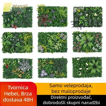 Umjetni zid od eukaliptusa s travnatim elementima u Milanskom stilu – dekorativno pozadinsko zid za vjenčanja i vanjske prostore