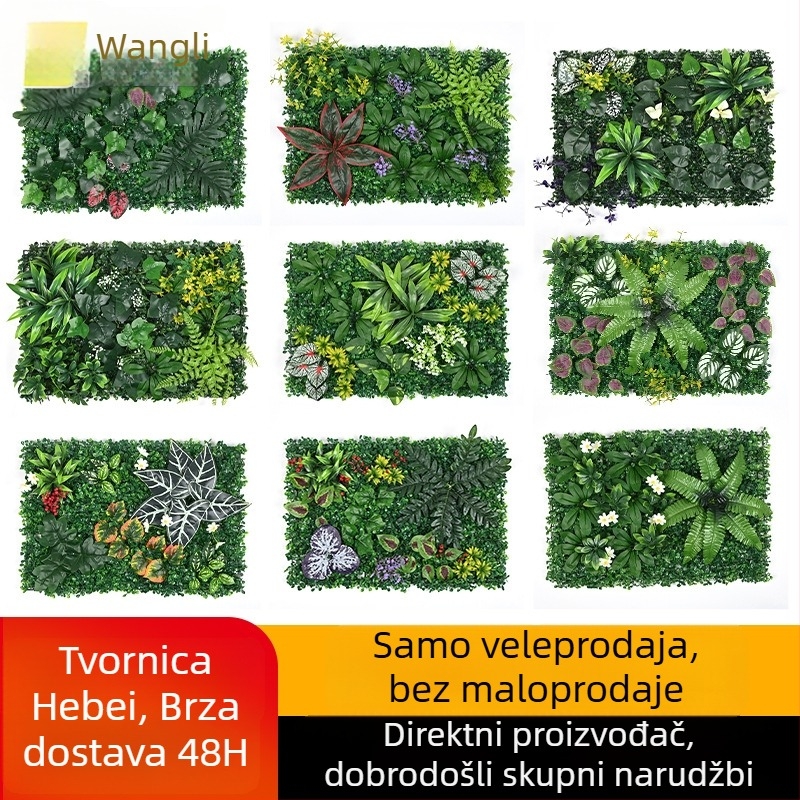 Umjetni zid od eukaliptusa s travnatim elementima u Milanskom stilu – dekorativno pozadinsko zid za vjenčanja i vanjske prostore