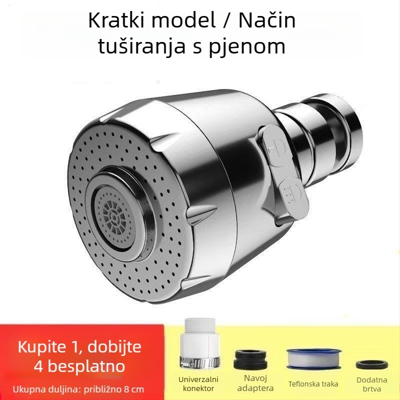 Kuhinjski faucet s zaštitom od prskanja, produženi izljev, povećani tlak, 360° okret, jednoručni upravljač
