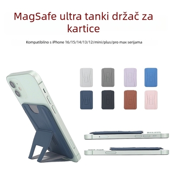 iPhone 16 izuzetno tanak MagSafe kućište s držačem za kartice i postoljem, magnet N52