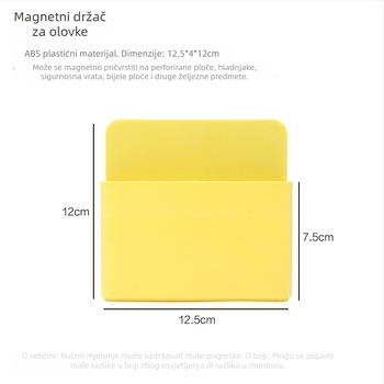 Magnetski organizator za pribor za pegboard, bijeli dijeljivač ploče, žuti magnetski držač za olovku, magnetski organizator za pohranu
