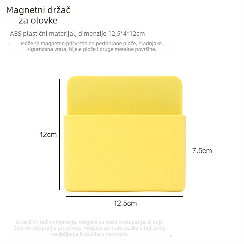 Magnetski organizator za pribor za pegboard, bijeli dijeljivač ploče, žuti magnetski držač za olovku, magnetski organizator za pohranu