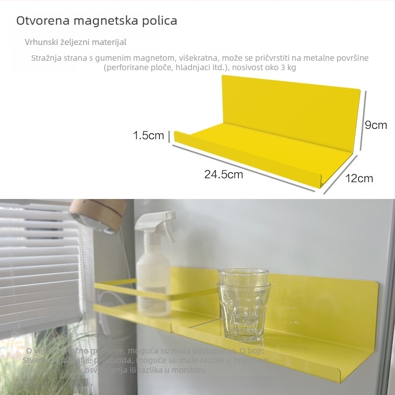Magnetski organizator za pribor za pegboard, bijeli dijeljivač ploče, žuti magnetski držač za olovku, magnetski organizator za pohranu