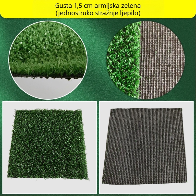 Yunfei Vanjski umjetni travnjak s plastičnom ogradom, zeleni tepih za vrtić