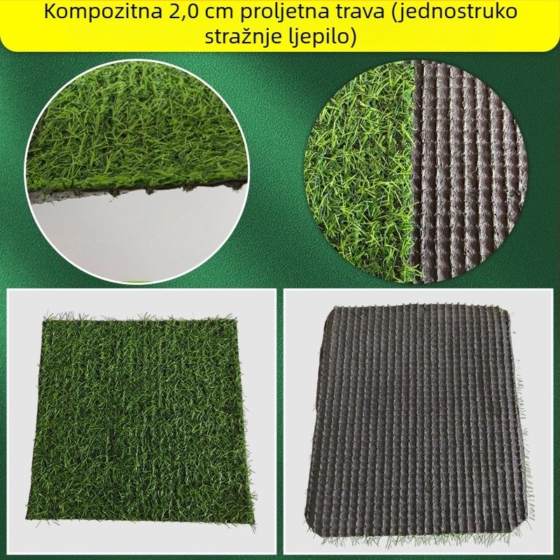 Yunfei Vanjski umjetni travnjak s plastičnom ogradom, zeleni tepih za vrtić