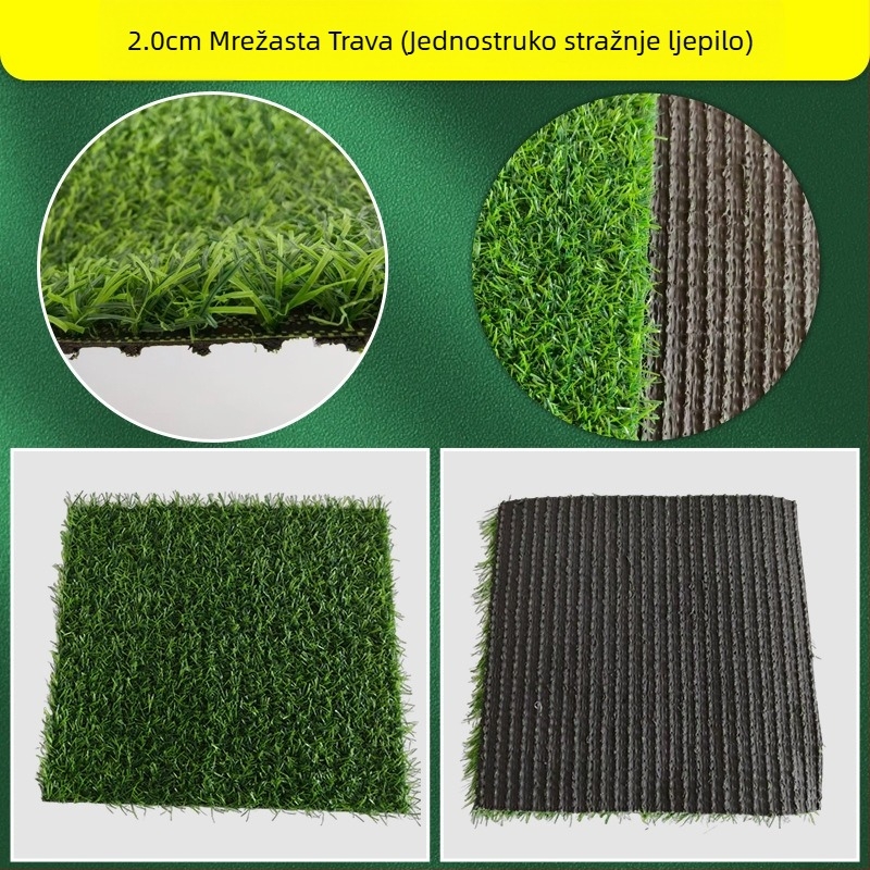 Yunfei Vanjski umjetni travnjak s plastičnom ogradom, zeleni tepih za vrtić