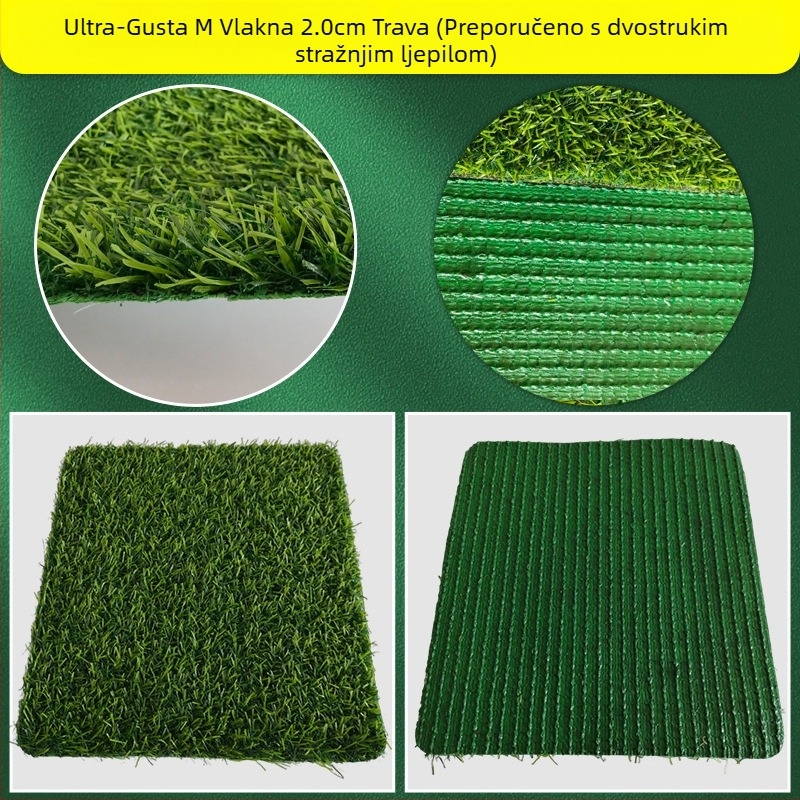 Yunfei Vanjski umjetni travnjak s plastičnom ogradom, zeleni tepih za vrtić