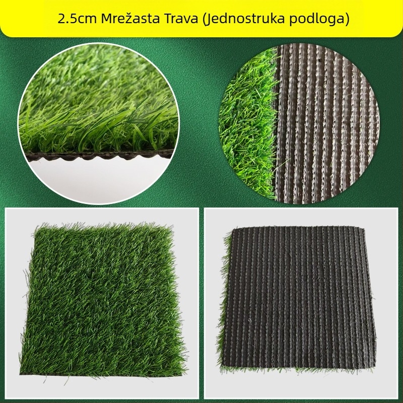 Yunfei Vanjski umjetni travnjak s plastičnom ogradom, zeleni tepih za vrtić