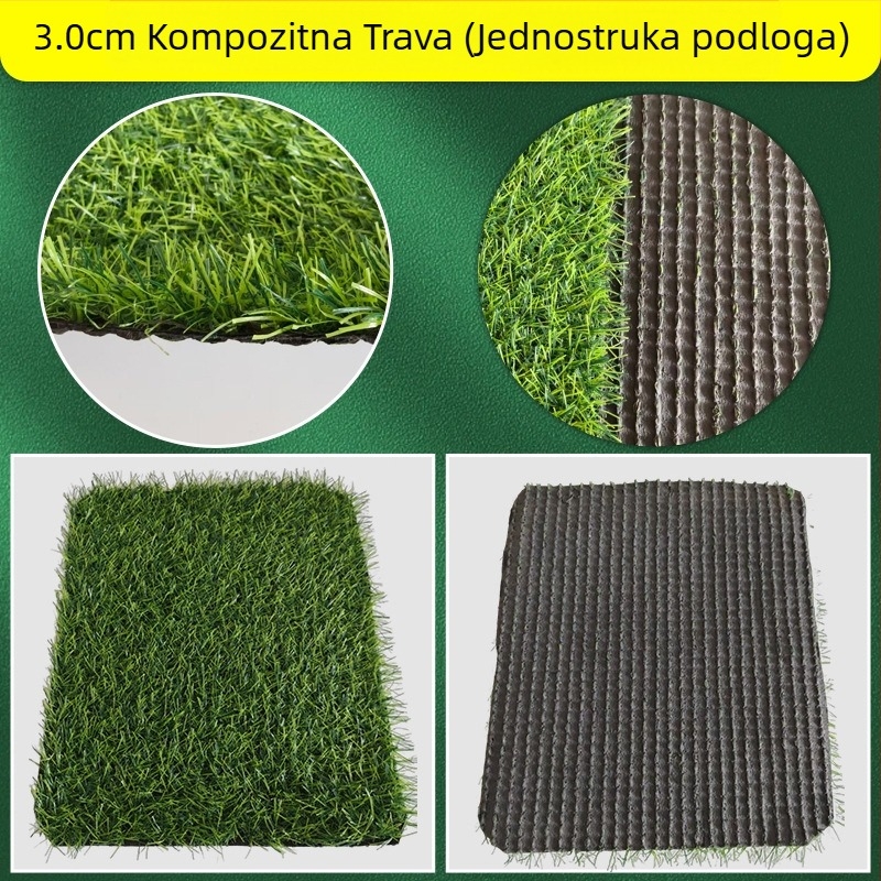 Yunfei Vanjski umjetni travnjak s plastičnom ogradom, zeleni tepih za vrtić
