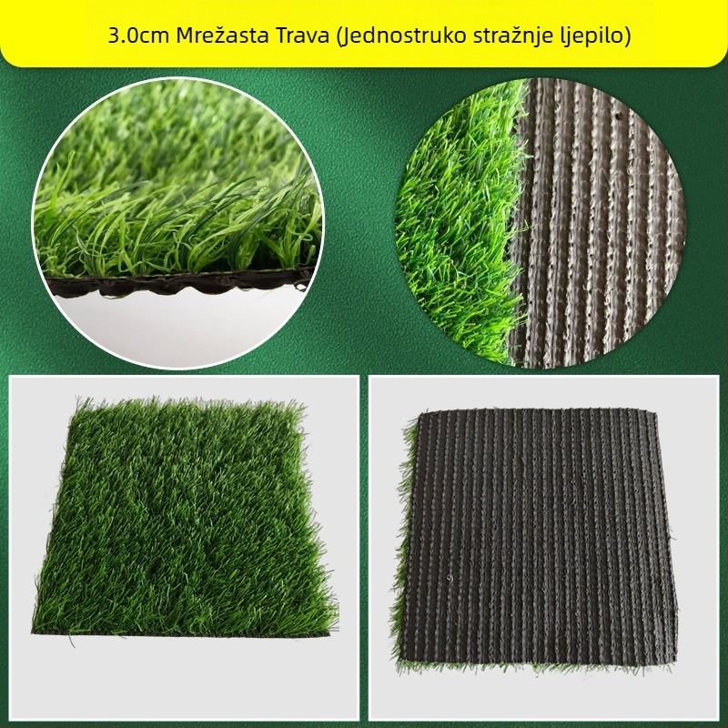 Yunfei Vanjski umjetni travnjak s plastičnom ogradom, zeleni tepih za vrtić