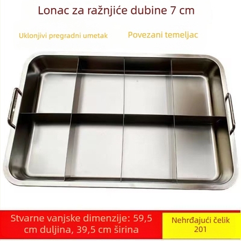Pravokutni profesionalni lonac za shabu-shabu, začinski hot pot i oden, s križnim rešetkastim dijelovima za ražnjiće